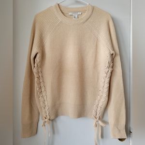 Nude sweater with braided side detail 🎀